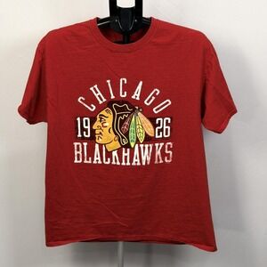 Chicago Blackhawks Shirt Mens Aprox Medium Red NHL‎ Hockey SS Graphic Tee